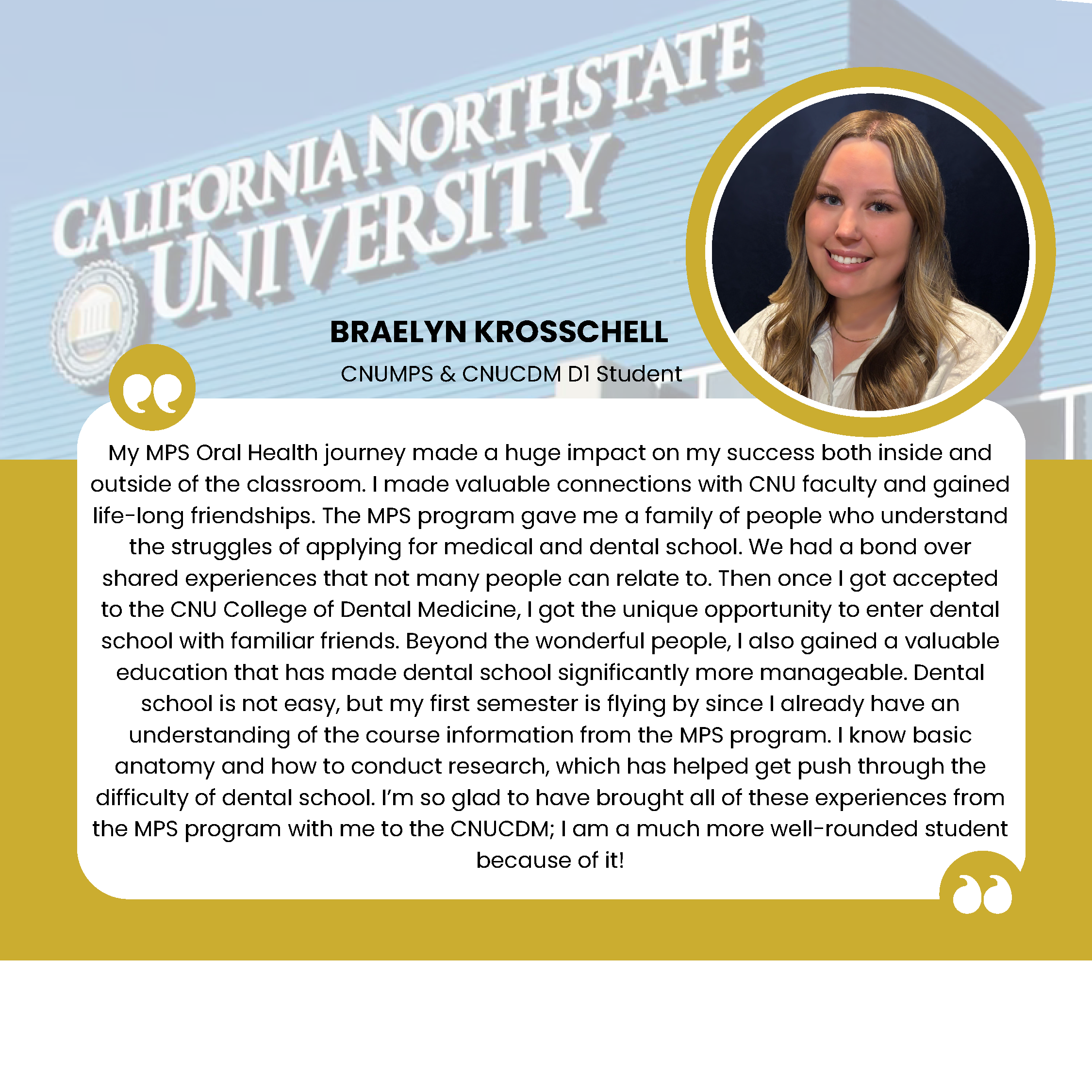 Braelyn Krosschell testimonial